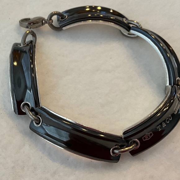 TIFFANY & CO. Vintage 1837 Silver & Midnight Titanium Bar Link Bracelet - Picture 5 of 16